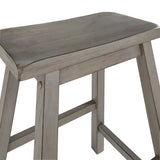 Homelegance By Top-Line Barrett Saddle Seat Counter Height Backless Stools (Set of 2) Grey Rubberwood