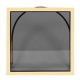 Christopher Knight Home® - Noble House - Biorn Modern Glam Handcrafted Glass Top C-Shaped Side Table, Black and Brass