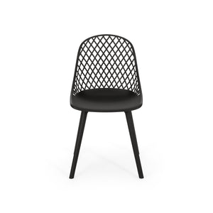 English Elm Christopher Knight Home® - LILY Outdoor Dining Chair with Weather-Resistant Polypropylene, Diamond Mesh Design for Durability Black 27.5 L x 21.2 W x 20.3 H 69070.00