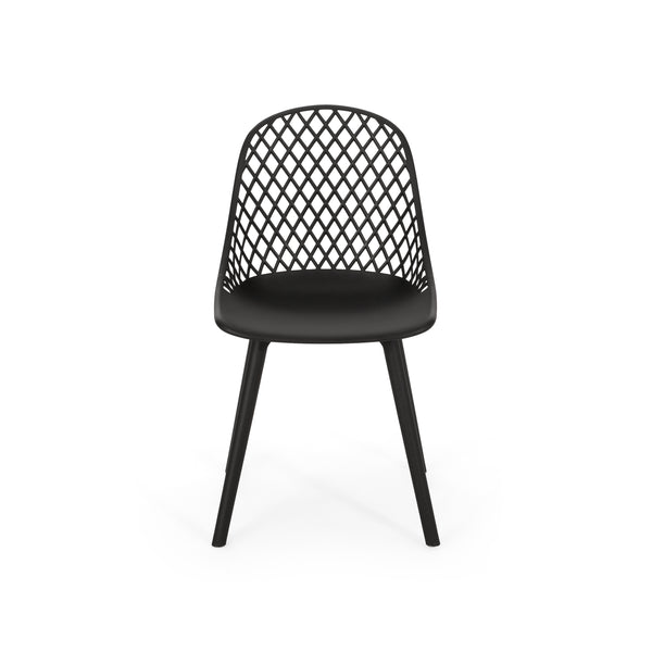 English Elm Christopher Knight Home® - LILY Outdoor Dining Chair with Weather-Resistant Polypropylene, Diamond Mesh Design for Durability Black 27.5 L x 21.2 W x 20.3 H 69070.00