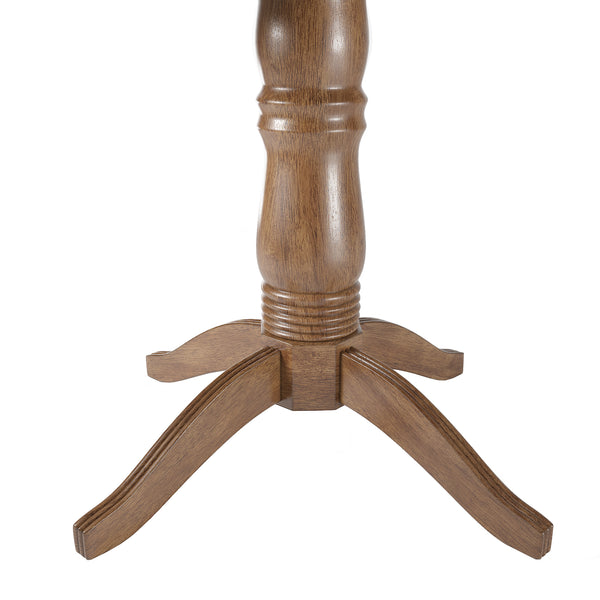 Homelegance By Top-Line Lorren Round Pedestal Base Dining Table Oak Rubberwood