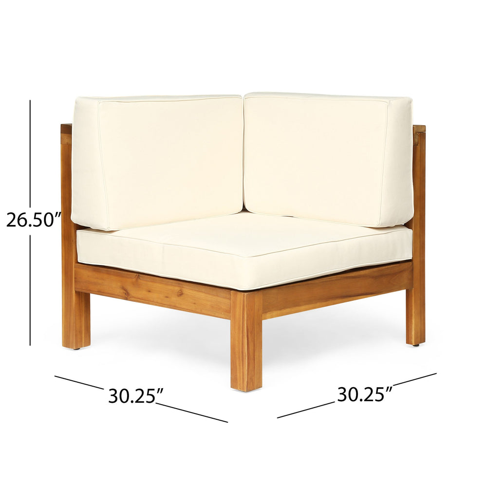 English Elm Oana Outdoor Corner Chair Solid Acacia Hardwood Slat Design with Weather Resistant Cushion 64495.00BGE
