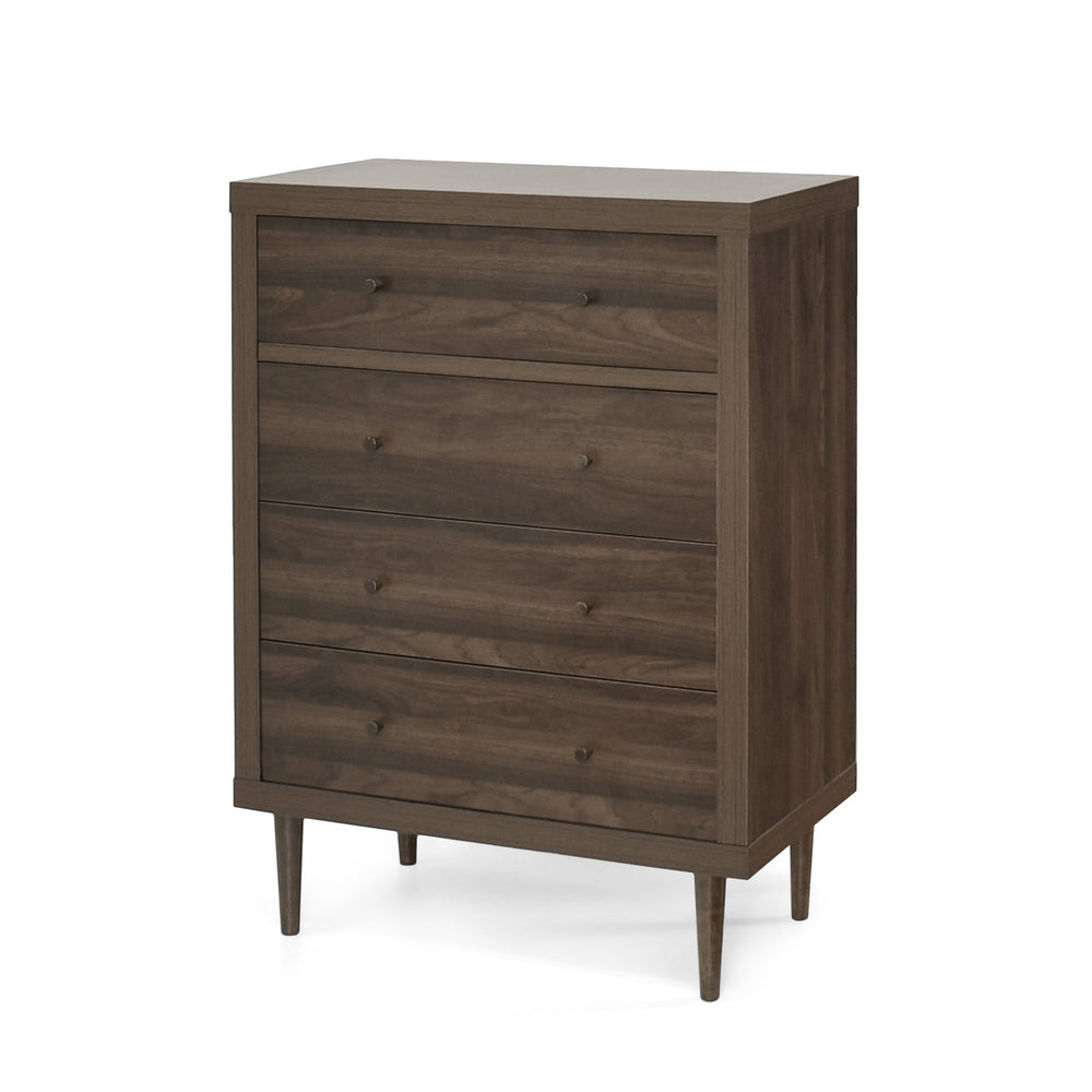 English Elm Christopher Knight Home® - NORDIC Walnut 4-Drawer Chest with Faux Wood MDF & Rubberwood Legs — Durable, Stylish Storage, 31" W 71145.00WALN