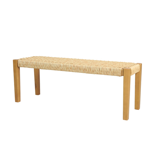 English Elm Christopher Knight Home® - ANGIE Teak Acacia Wood Bench with Faux Rattan Seat, Hand-Crafted Finish, 43" Width, Indoor/Outdoor Appeal 70835.00