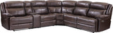Parker House Parker Living Eclipse - Florence Brown 6 Piece Modular Power Reclining Sectional with Power Adjustable Headrests Florence Brown Top Grain Leather with Match (X) MECL-PACKA(H)-FBR