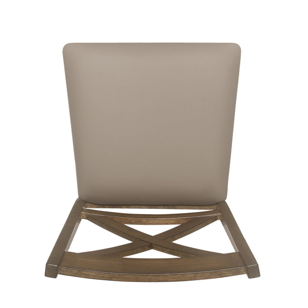 English Elm Christopher Knight Home® - Upholstered Wood Counter Stools Set of 2 – Farmhouse X-Back Rubberwood Seats, Antique Brown Comfort 69008.00ABRN