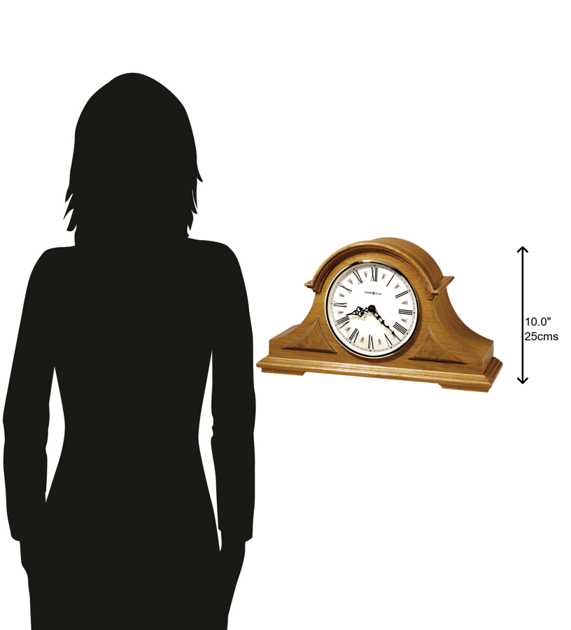 Hekman Furniture 635106 Elegant Golden Oak Tambour Mantel Clock With Triple-chime Movement & Roman Numerals Golden Oak Burton Mantel Clock 635106