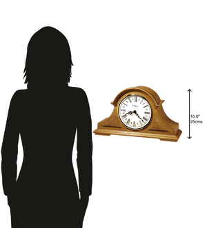 Hekman Furniture 635106 Elegant Golden Oak Tambour Mantel Clock With Triple-chime Movement & Roman Numerals Golden Oak Burton Mantel Clock 635106