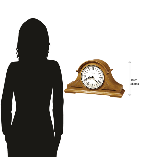 Hekman Furniture 635106 Elegant Golden Oak Tambour Mantel Clock With Triple-chime Movement & Roman Numerals Golden Oak Burton Mantel Clock 635106