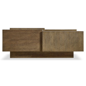 Bernhardt Bernhardt Weiss Oak Cocktail Table with Wire-brushed Finish and Sculptural Cube Design 570010