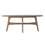 Homelegance By Top-Line Leroi Wood Oval Coffee Table Brown MDF