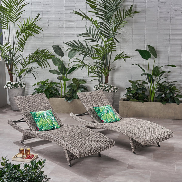 English Elm Christopher Knight Home® - Crete Wicker Chaise Lounge - Stylish, Adjustable Outdoor Seating For Patios, Pools & Coastal Retreats 58997.00MP2