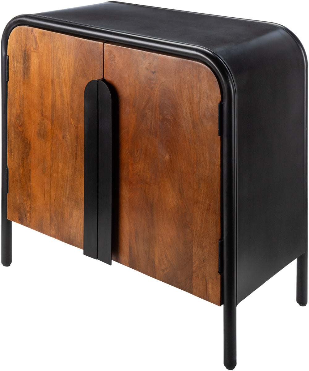 Ekholm EHLM-002 31"H x 33"W x 16"D Cabinet EHLM002-313316  Top: Black, Brown; Base: Black Surya