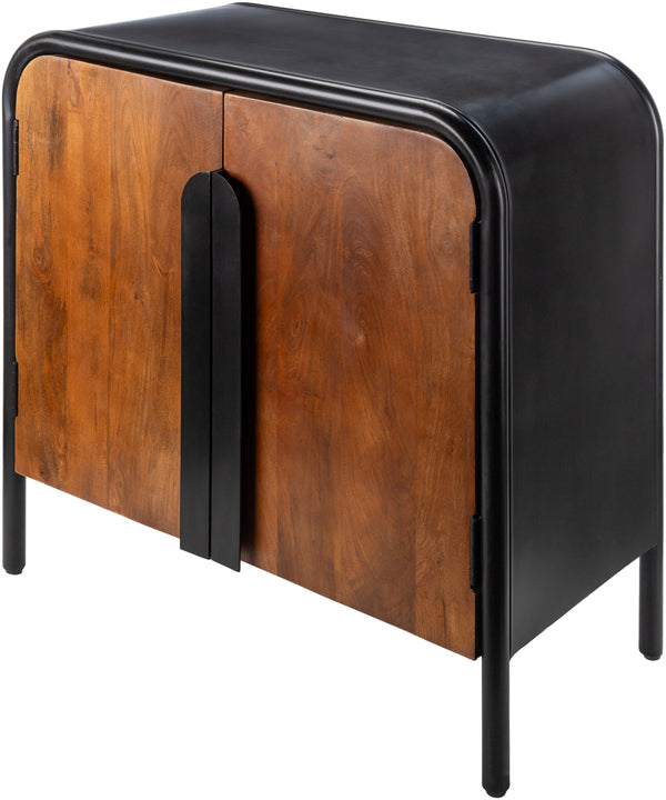 Ekholm EHLM-002 31"H x 33"W x 16"D Cabinet EHLM002-313316  Top: Black, Brown; Base: Black Surya