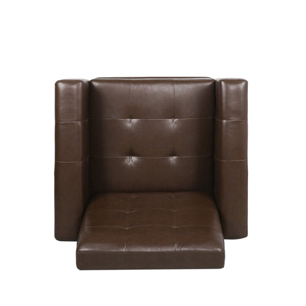 English Elm Christopher Knight Home® - RECLINER ergonomic PU leather lounge chair with plush padding and supportive design for home comfort and style Dark Brown 71978.00PUDBRN