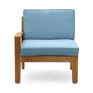 English Elm Grenada Outdoor Modular Sectional Solid Acacia Wood Slatted Patio Sofa Set Blue 63887-66388.00-63699.00BLU