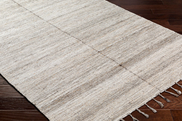 Surya Esther Handmade Rug - Eco-friendly 2' X 3' Cottage Design With Fringe, Durable & Stylish For Any Room Beige Recycled Pet Yarn Ehr2300-23