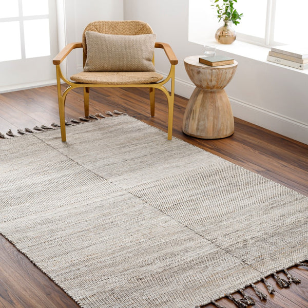 Surya Esther Handmade Rug - Eco-friendly 2' X 3' Cottage Design With Fringe, Durable & Stylish For Any Room Beige Recycled Pet Yarn Ehr2300-23