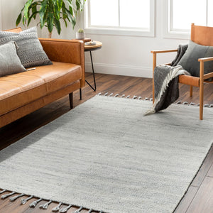 Surya Esther Handmade Rug - Eco-friendly 2' X 3' Cottage Design With Fringe, Durable & Stylish For Any Room Beige Recycled Pet Yarn Ehr2301-23