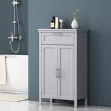 Christopher Knight Home® - Noble House - Edgell Modern Bathroom 2 Door Floor Storage Cabinet with Drawer