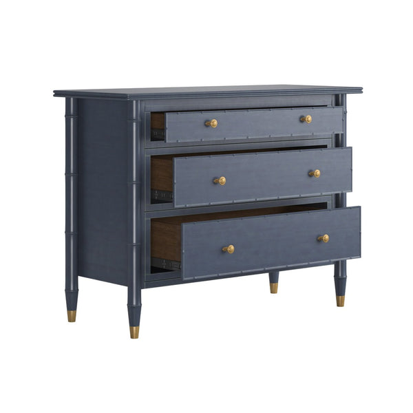 A.R.T. Furniture Harbor Bachelors Chest - Rustic Elegance with Ample Storage and Classic Brass Accents for Any Space Blue 338158-2721