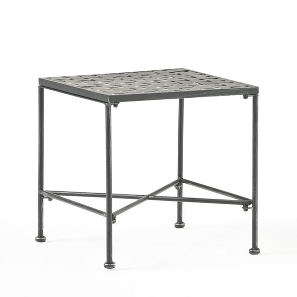 English Elm Christopher Knight Home® - LUNA Black Iron End Table – Powder-Coated Modern Accent Table 16.75"W x 16"H, Durable Stylish Decor 57637.00