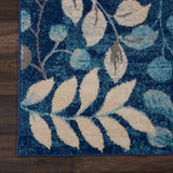 Nourison Tranquil TRA03 Machine Made Power-loomed No Border Indoor Only Farmhouse  Rug Navy, Navy Blue 100% Polypropylene 99446483966