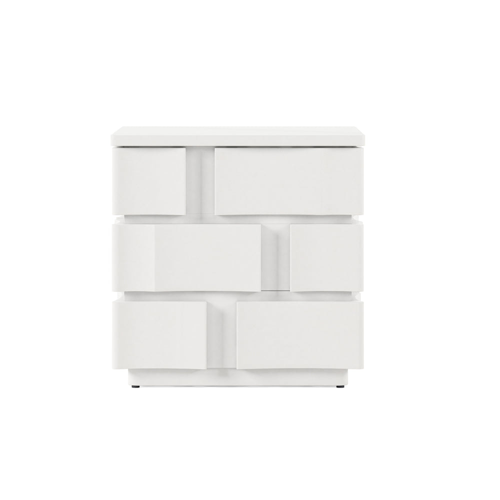 A.R.T. Furniture Portico Contemporary Chairside Table In White Plaster - Stylish, Textured Design With Mobility Features White Parawood Solids,Resin 323304-3317