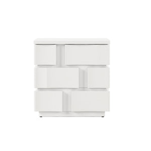 A.R.T. Furniture Portico Contemporary Chairside Table In White Plaster - Stylish, Textured Design With Mobility Features White Parawood Solids,Resin 323304-3317