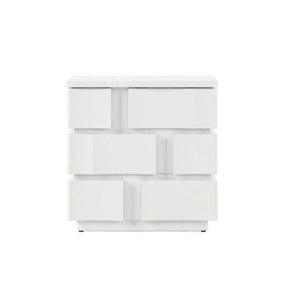A.R.T. Furniture Portico Contemporary Chairside Table In White Plaster - Stylish, Textured Design With Mobility Features White Parawood Solids,Resin 323304-3317