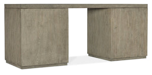Hooker Furniture Linville 72" Executive Desk With Oak Veneers, Floating Design, Dual Locking File Drawers, Stylish Gray 6150-10904-85