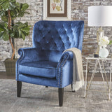 Christopher Knight Home® - Noble House - Tomlin Modern Glam Velvet Club Chair with Nailhead Trim