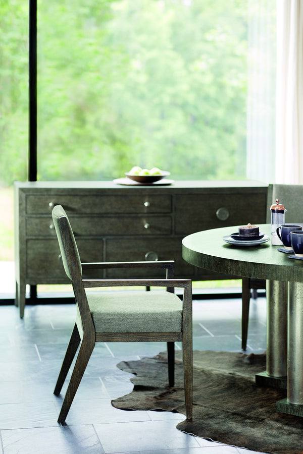 Bernhardt Bernhardt Linea Sideboard - Cerused Charcoal Oak, Asymmetrical Rustic Modern Buffet With Six Drawers 384130B