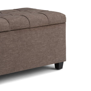 English Elm Sienna Storage Ottoman Bench - Versatile Fawn Brown Seating With Chic Tufted Design & Storage Space B136P159112-GIGA
