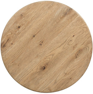 Hooker Furniture Driftwood Round End Table With Distressed Buckboard Oak Finish, Compact Pedestal Design For Small Spaces Light Wood 6820-80213-80