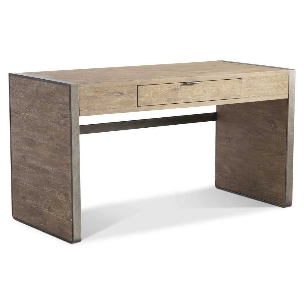 Bernhardt Bernhardt Tribeca Desk With Distressed Aurum Oak Top, Barlow Steel Frame, Center Drawer & Glides D33510