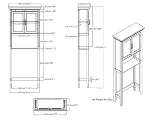 English Elm Avington Space Saver Cabinet - Pure White, Tall & Slim Storage Solution For Small Spaces & Decor B136P158506