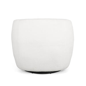 English Elm Christopher Knight Home® - Swivel Upholstered Accent Chair with Plush Fabric Comfort and 360° Rotation for Living Rooms White 74240.00WHI