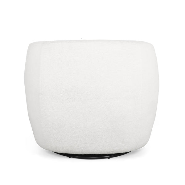 English Elm Christopher Knight Home® - Swivel Upholstered Accent Chair with Plush Fabric Comfort and 360° Rotation for Living Rooms White 74240.00WHI