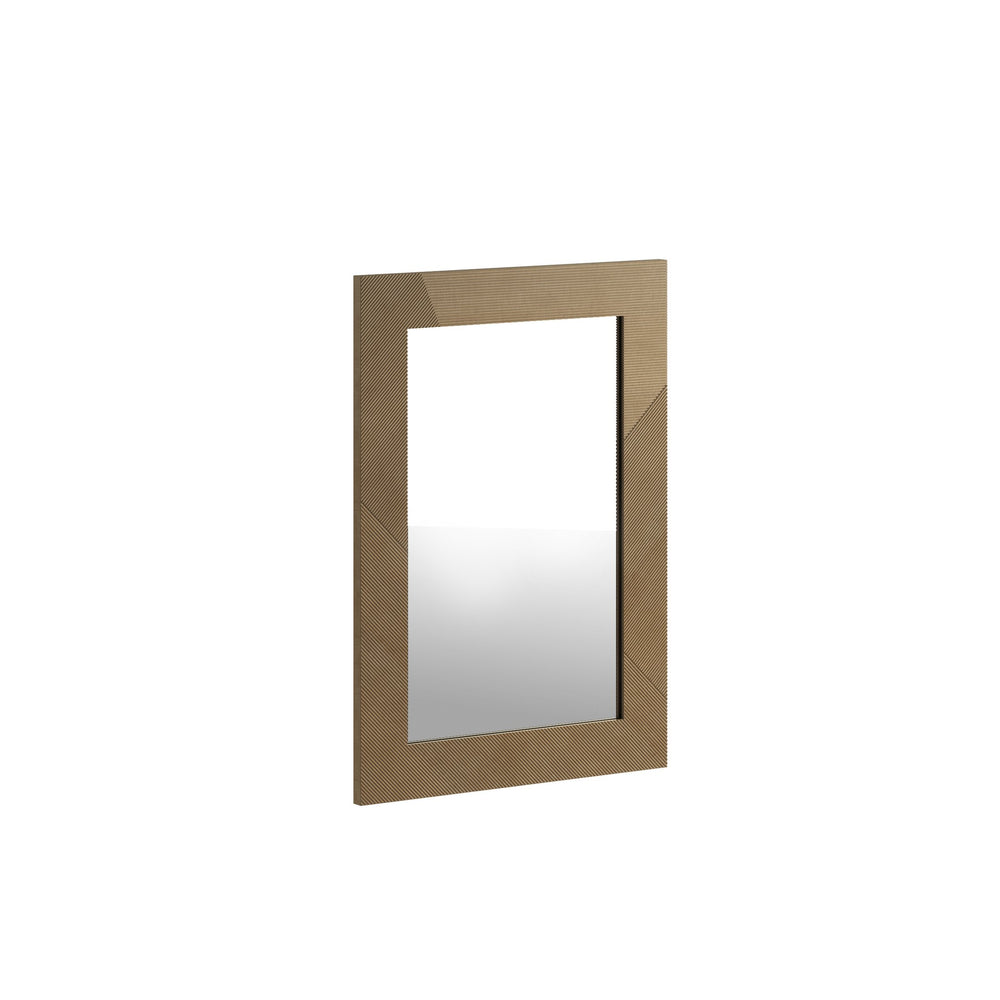 A.R.T. Furniture Loft Rectangular Beaded Mirror - Stylish Grooved Microbead Frame With Elegant Geometric Design Brown Material(S), Poplar,Rubberwood And Figured Maple Veneer 335120-1911
