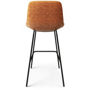 English Elm Jolie Bar Stool Set Of 2 - Stylish Camel Brown Vegan Leather For Modern Kitchens & Bars B136P158757