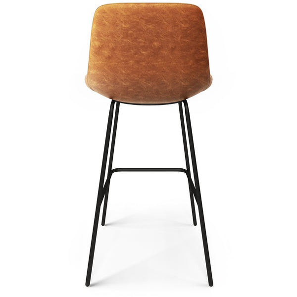 English Elm Jolie Bar Stool Set Of 2 - Stylish Camel Brown Vegan Leather For Modern Kitchens & Bars B136P158757