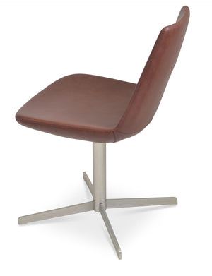 Soho Concept Eiffel 4 Star Swivel Chair - Stylish Dining Chair With Chrome Base, Leatherette, 2-year Guarantee   Soho-concept-dining-chair-02663