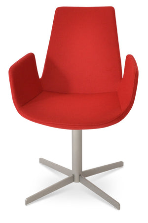 Soho Concept Eiffel Arm Ana Counter & Bar Stools - Stylish Wool Upholstery, Metal Base, 10-year Guarantee, Turquoise Red  Soho-concept-dining-chair-02966