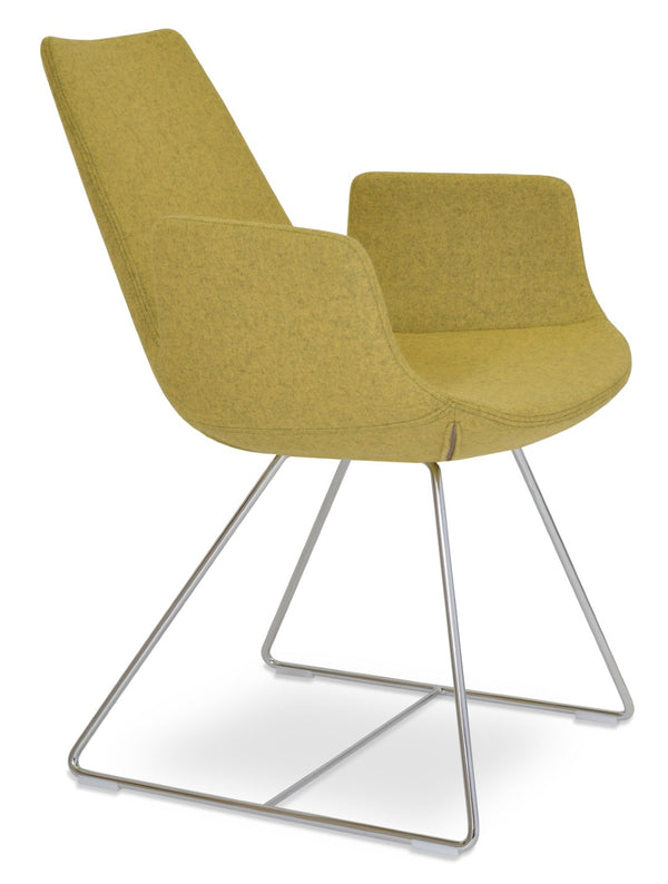 Soho Concept Eiffel Arm Wire Counter & Bar Chair - Stylish Wool Fabric, 10-year Guarantee, Modern Design, Dark Grey Amber  Soho-concept-dining-chair-03060