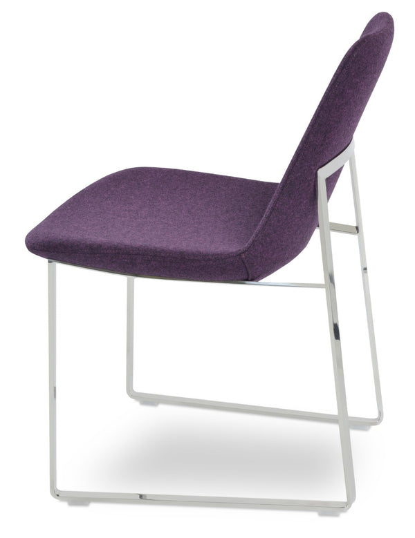Soho Concept Eiffel Sled Chair: Stylish Dining Chair With Premium Fabric Options & Elegant Gold/Brass Finishes   Soho-concept-dining-chair-03396