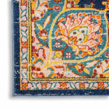 Nourison Passion PSN22 Machine Made Power-loomed Narrow Border Indoor Only Transitional Bohemian Rug Navy Multicolor, Navy Multicolor 100% Polypropylene 99446018809