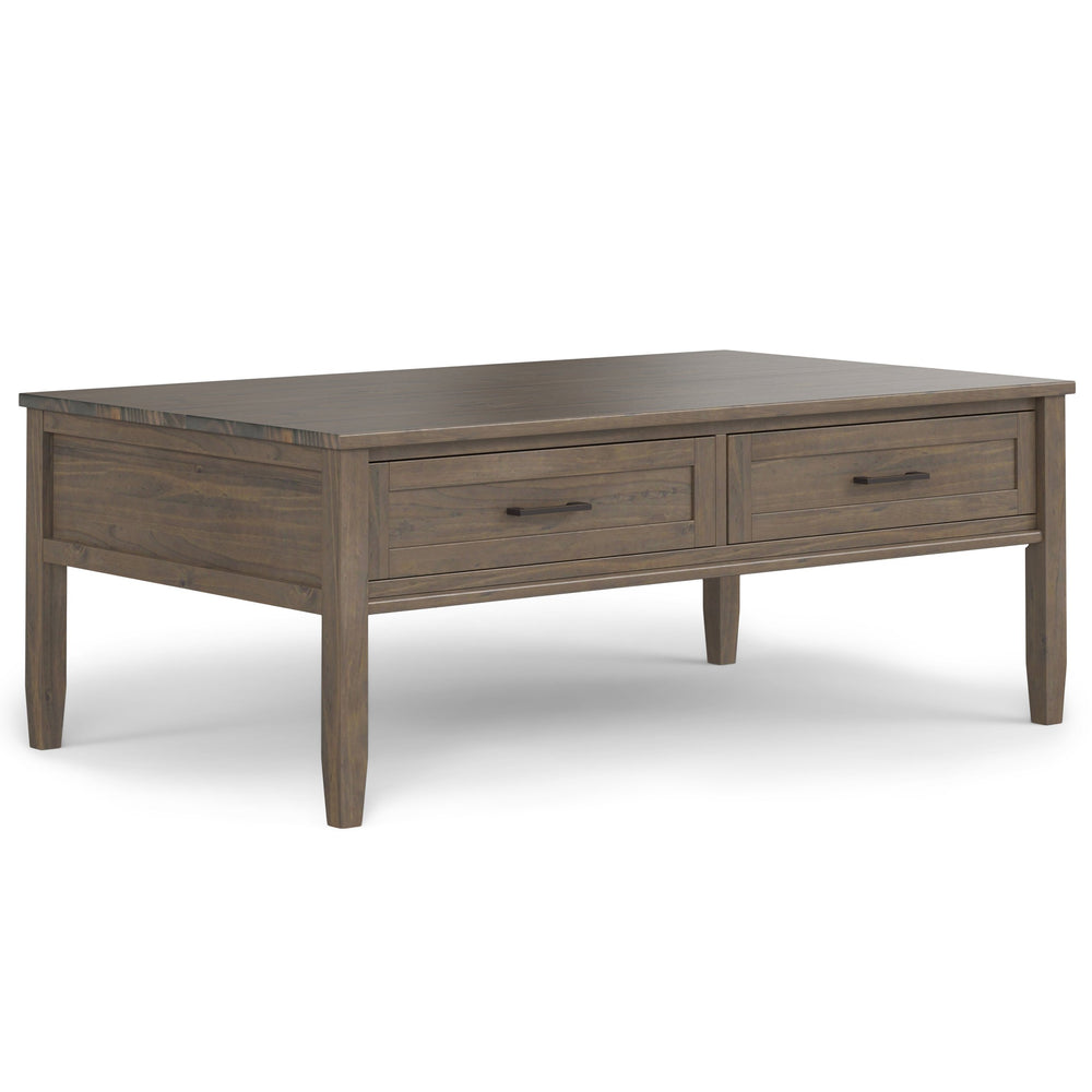 English Elm Ela Lift Top Coffee Table Smoky Brown - Solid Wood Handcrafted Storage, Shaker Drawers & Lift Top B136P158610