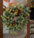 Blue Spruce Wreath with LED Lights, Large XPW81010 Park Hill