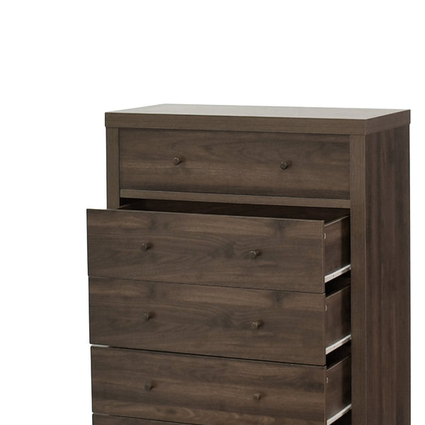 English Elm Christopher Knight Home® - Nordic 5-Drawer Chest – Mid-Century Modern Storage Solution With Warm Walnut Finish & Tapered Legs 71146.00WALN